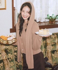 earth music&ecology 【イージーケア】パウダーシャギークルーネックカーディガン