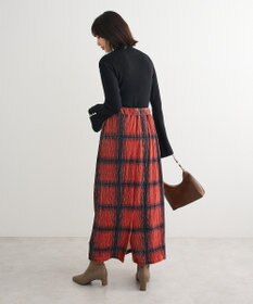 Green Parks ・ｓｗｉｎｇ　ｂｙ　袖パールボタンフレアリブニット