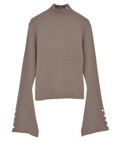 Green Parks ・ｓｗｉｎｇ　ｂｙ　袖パールボタンフレアリブニット