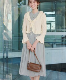 Tiaclasse L 【2WAY取り外しリボン付き】リボンタイラメシフォンワンピース