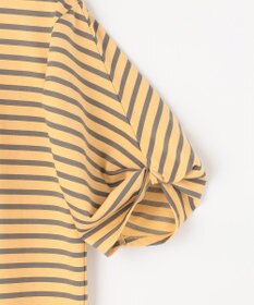 ANY L ツイストスリーブボーダートップス