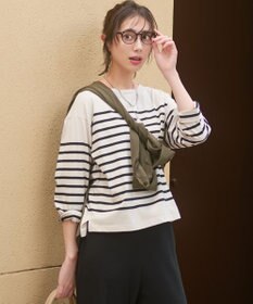 23区 L 【洗える】Armor-lux パネルボーダー 長袖Tシャツ