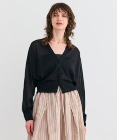 BEIGE， 【洗える】MOISE / 2WAYドルマンカーディガン Black × White