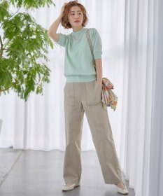 23区 【Oggi4月号掲載/洗える】プレミアムビオコットン 半袖 ニット