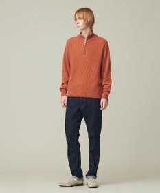 J.PRESS MEN 【Cash Lamb's Wool】畔編みハーフジップ ニット