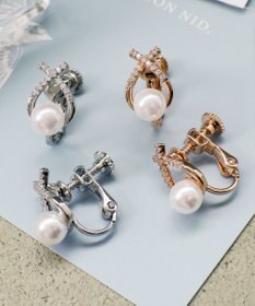 Tiaclasse 【選べる2TYPEデザイン】【金属アレルギー対応】クロスドロップピアス＆イヤリング