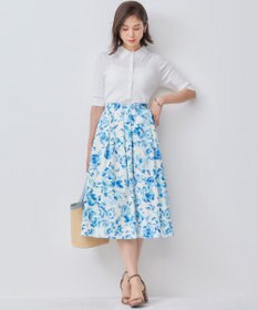 組曲 L 【WEB限定カラーあり】衿付きシアーニットポロ