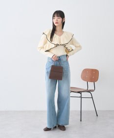 earth music&ecology ワイドフリンジデニムパンツ