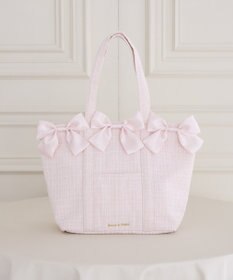 Maison de FLEUR ツイードボリュームリボントートバッグ