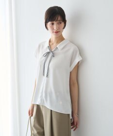 YECCA VECCA 2wayストライプリボンブラウス