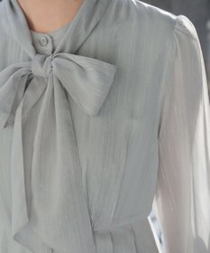 Tiaclasse L 【2WAY取り外しリボン付き】リボンタイラメシフォンワンピース