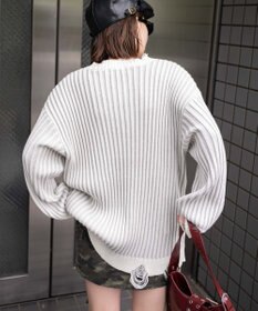 WEGO クラッシュリブBIGニットプルオーバー