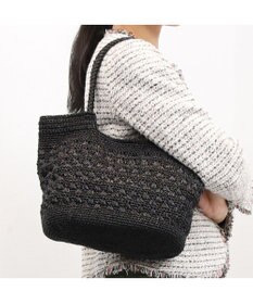 UNBILLION カシュカシュ cachecache / メタリックコード柄編みトートバッグ