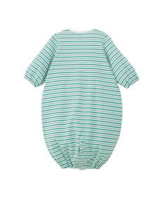 MIKI HOUSE HOT BISCUITS 【50-60cm】 みじんボーダー ワンポイント刺繍 ツーウェイオール