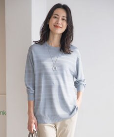 WEB限定カラーあり・洗える】SILKY RAYON STRETCH ボーダー ニット / J