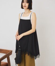 AMERICAN HOLIC イレギュラーヘムサテンレースキャミソール