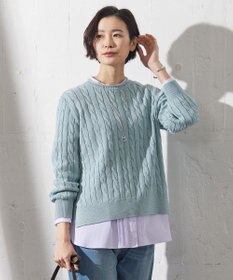 J.PRESS LADIES L 【洗える】GIZA MERCERIZE COTTON ケーブル ニット