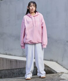 WEGO 【ユニセックス着用ITEM】エンボスステッチロゴプルパーカー