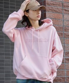 WEGO 【ユニセックス着用ITEM】エンボスステッチロゴプルパーカー