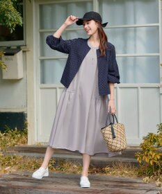 Tiaclasse 【小倉優子さん着用・洗える・接触冷感・汗ジミ防止】“サマさまカットソー”サイドティアードワンピース