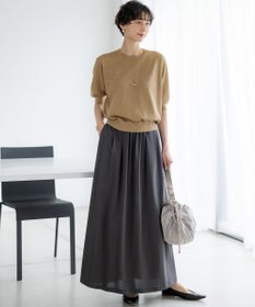 23区 L 【WEB&一部店舗限定/接触冷感/洗える】ツイストコットンプレーティング スカート