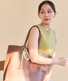 Phoebe ハートバイカラーレザーコードバッグチャーム