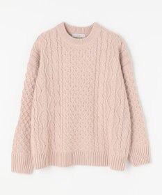 ANY L 【洗濯機可】ソフトタッチケーブルニット