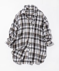 23区 【見上愛さん着用】LIBECOリネン チェック シャツ