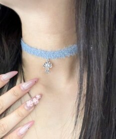 WEGO Lモチーフシャギーニットチョーカー