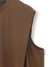 BEIGE， 【BEIGE,ecru/WEB限定・洗える】FINE DRY TOUCH / ねじりデザインコットンノースリーブトップス