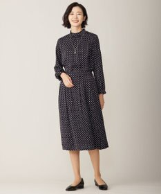 J.PRESS LADIES L 【洗える】ピーチサテン 幾何プリント スカート