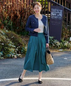 Tiaclasse 【軽撥水・汚れ防止】ランダムタックロングスカート