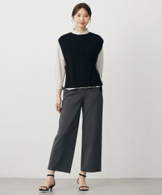 J.PRESS LADIES L 【洗える】T/Rアルガンシルク ワイド パンツ