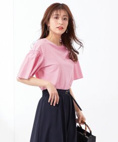 ANY SIS シルケットストライプ フレアスリーブ カットソー