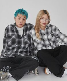 WEGO 【ユニセックス着用ITEM】グラフィックオンブレチェックシャツ（LS）