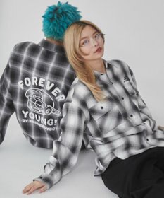 WEGO 【ユニセックス着用ITEM】グラフィックオンブレチェックシャツ（LS）