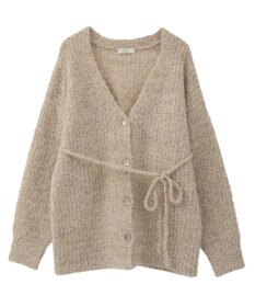 earth music&ecology 【ベルト付き】ＭＩＸカラーブークレカーディガン