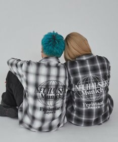 WEGO 【ユニセックス着用ITEM】グラフィックオンブレチェックシャツ（LS）