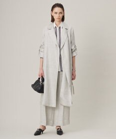 ICB 【日本製】トリアセリネンシャイニーツイル ワイドパンツ