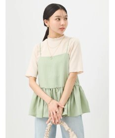 earth music&ecology ＳＥＴ２点ジャガードビスチェ＋リブプルオーバー