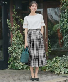 Tiaclasse 【新色追加・選べる丈】麻調タックフレアスカート