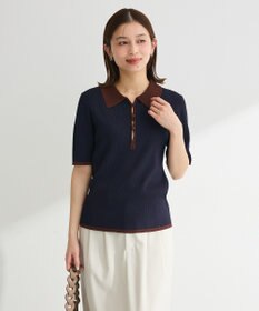 Green Parks 配色ニットポロ