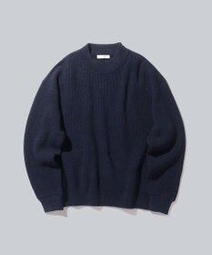 WHITE MAILS 【UNISEX】WASHI&COOMA LAMBS RIB KNIT MOCKNECK SWEATER ニットセーター