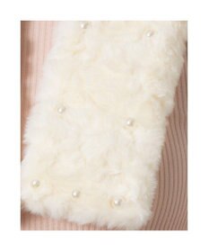 UNBILLION カシュネ cache nez / パール付フェイクファーマフラー