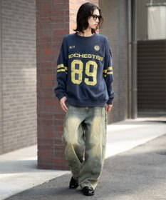 WEGO 【ユニセックス着用ITEM】ケミカルウォッシュナンバリングプルオーバー