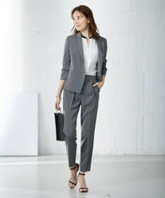 ICB 【WEB限定カラーあり・洗える】Back Satin Amunzen キーネックブラウス