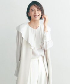 UNFILO イージーケア ラッフルカラー ブラウス