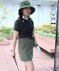 PW CIRCULUS 【UVカット / 吸水速乾 / 伸縮性抜群】【WOMEN】バックメッシュ切り替えモックT ゴルフウェア レディース