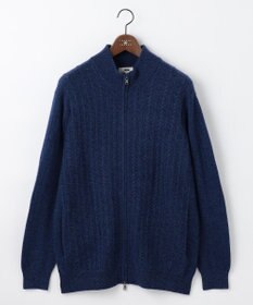 JOSEPH ABBOUD 【キングサイズ・洗える・カシミヤブレンド】カシミヤブレンド ハイネック ジップ  カーディガン