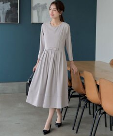 Tiaclasse L 【セレモニー・新色追加】リボンベルトフレアワンピース